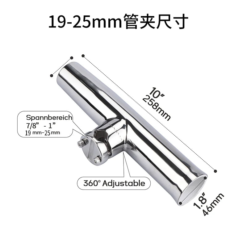 Boat Accessories Fishing Rod Holder Clamp Side Mount 7/8"-1" Rail Marine Boat Stainless Steel Rod Pole Bracket Tool