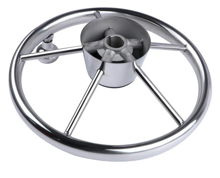 Boat Accessories  Steering Wheel With knob Stainless Steel 5 Spoke 25 Degree 11'' For Marine Yacht