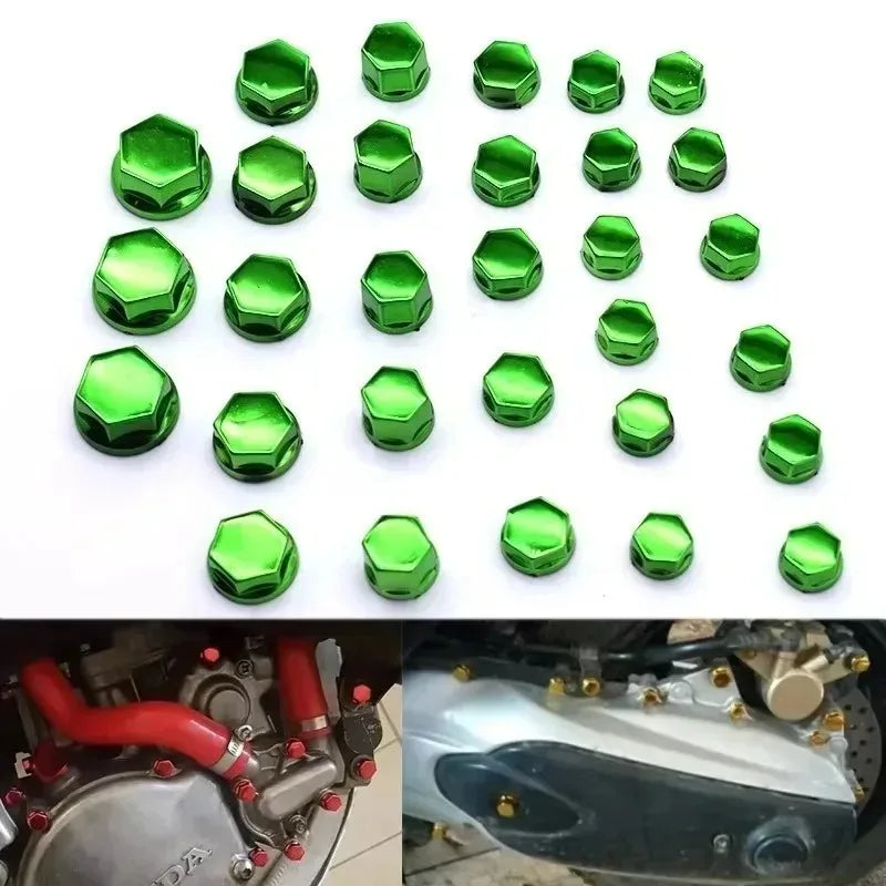 New 30Pc for Motorcycle Modification Accessories Motorcycle Screw Nut Bolt Cap Covers Decorative Styling P Head Screw Cap