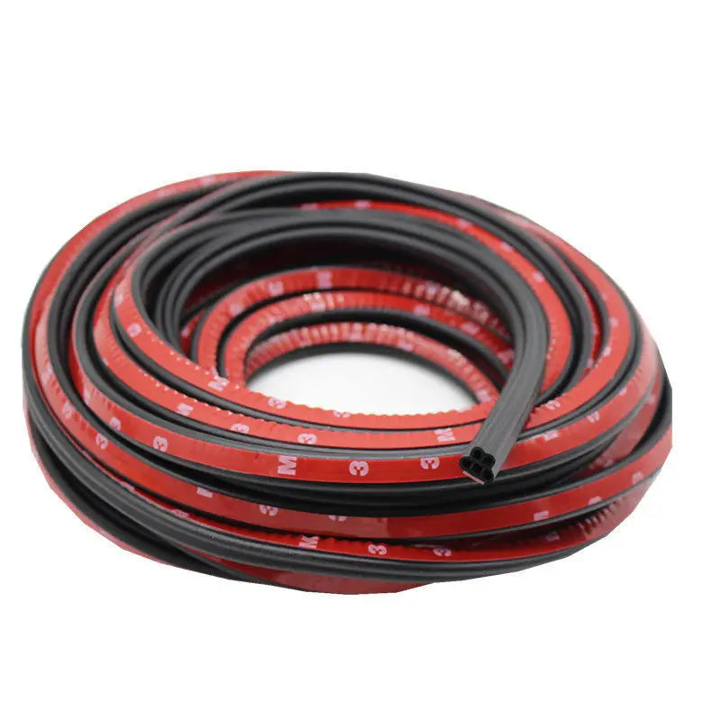 Car Edge Rubber Waterproof Seal Double-Layer 5-Hole Universal Self-Adhesive Auto Door Sound Insulation Noise Reduction Strip