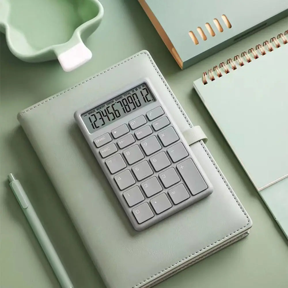 Student Calculator Simple Design 12 Digits Basic Calculator High Sensitivity Button Portable Calculator Student Stationery