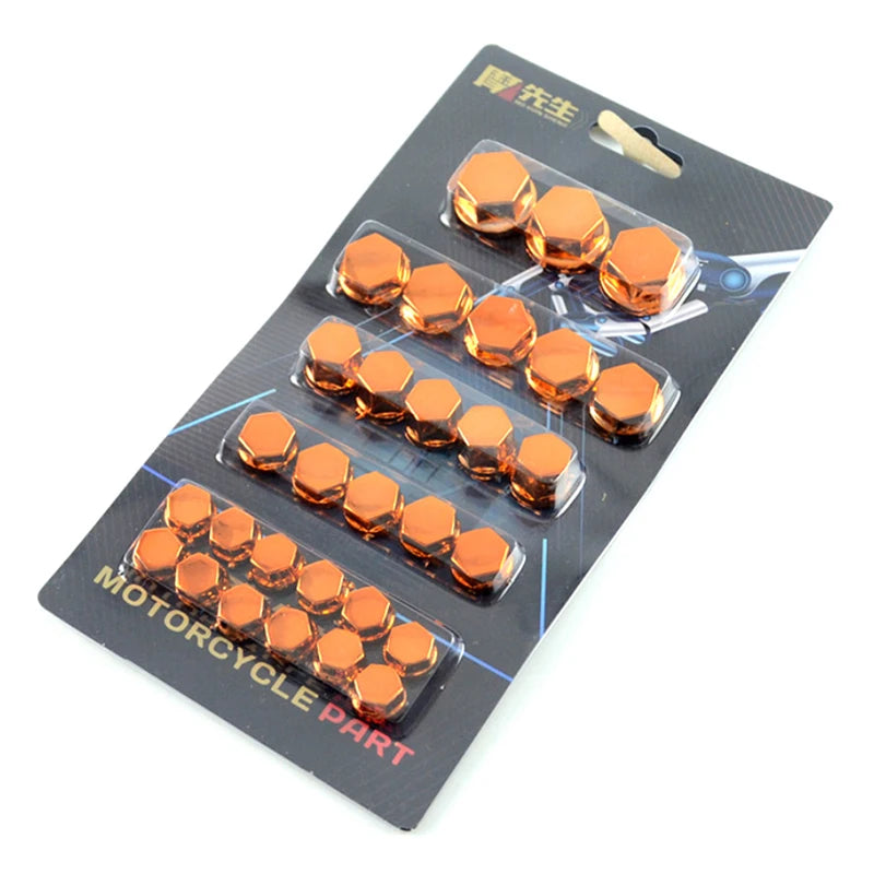 30pcs Motorcycle Modified Parts Head color chrome plated Screw Cover Decor Screw Cap Parts