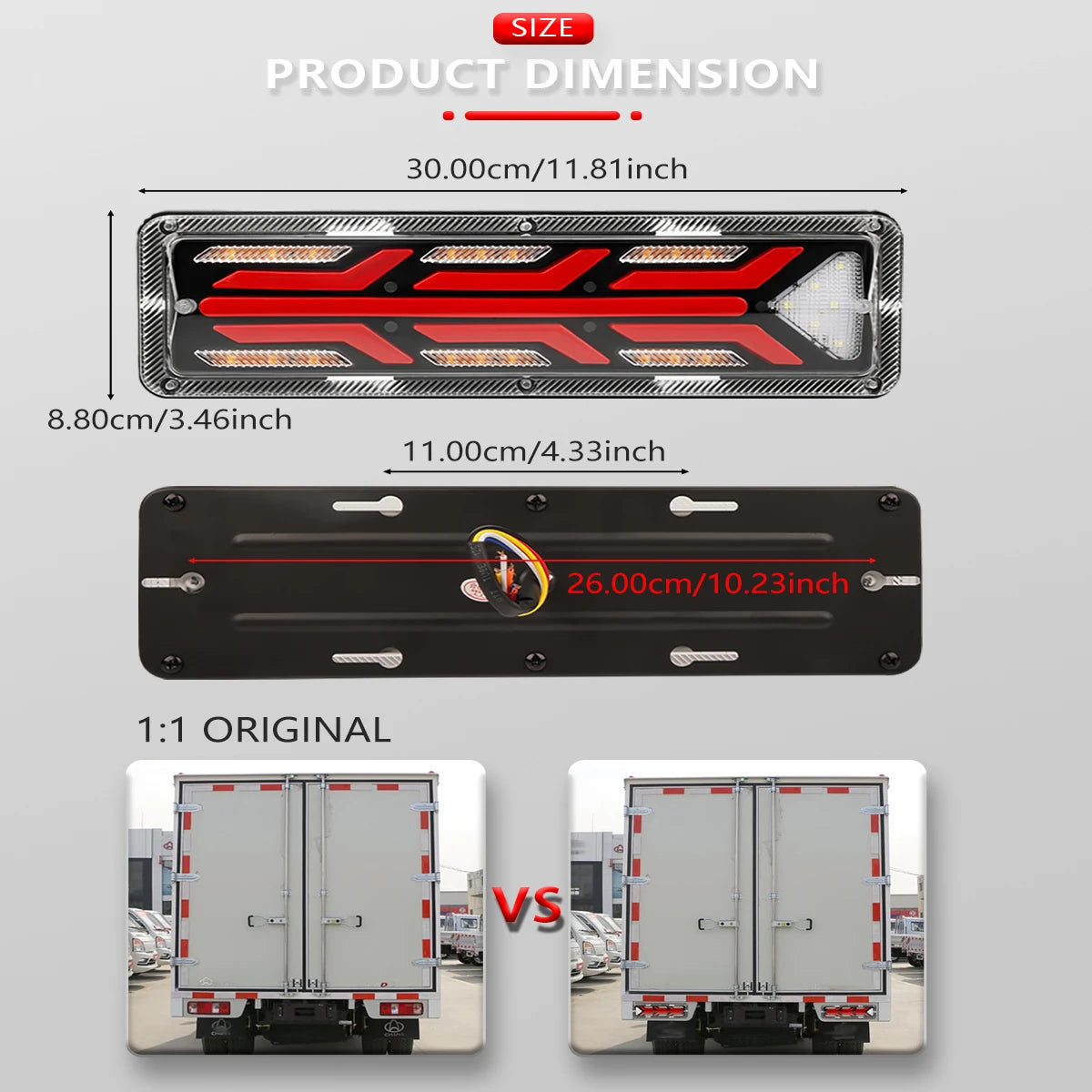 12/24V Universal Signal light LED running water turn Tail Light  Brake Reverse Lights Lorry Bus Trailer TruckTurn signal