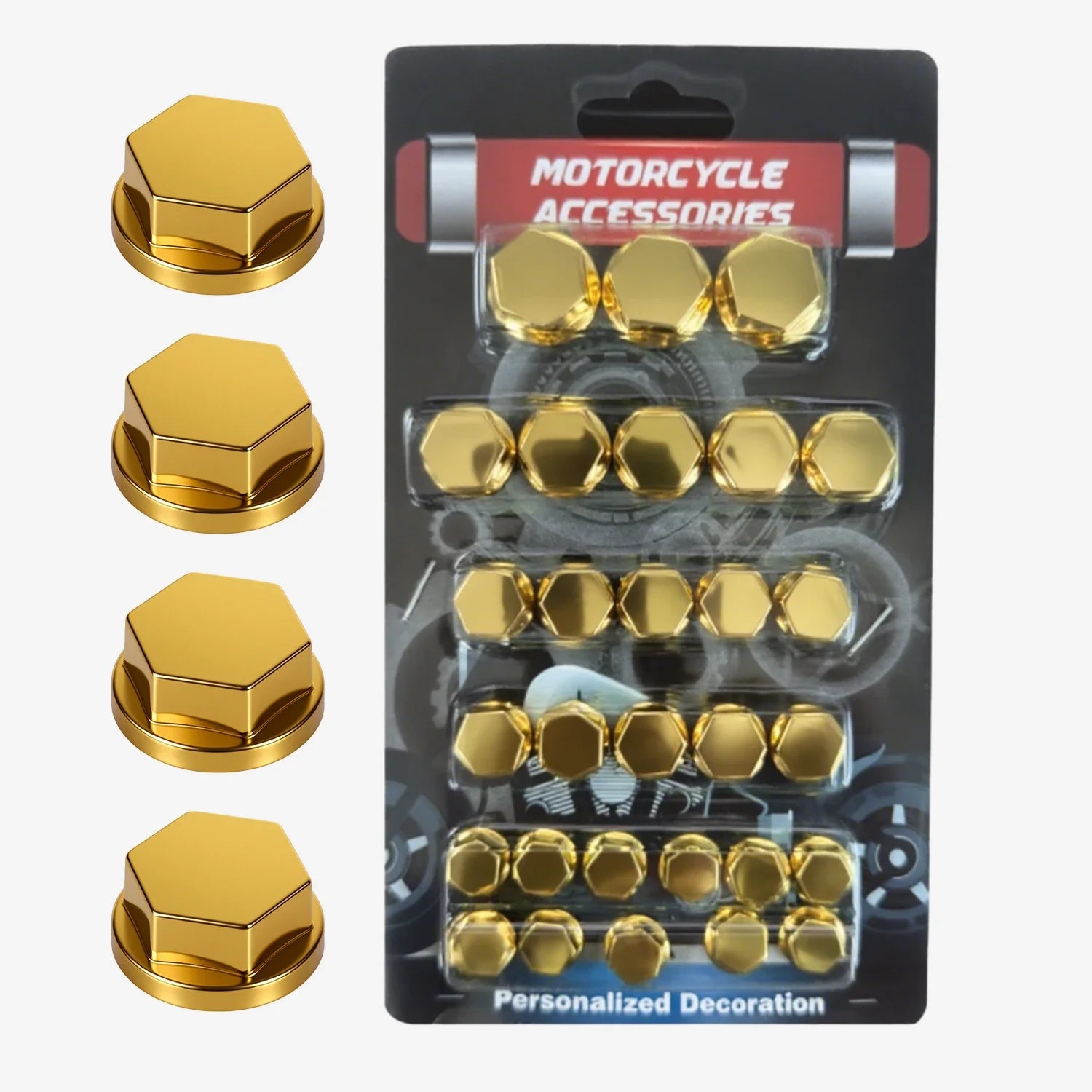 30pcs Motorcycle Engine Screw Cap Bolt Topper Cover Trim Set Universal for Honda Suzuki Kawasaki Moto Replaceable Accessories