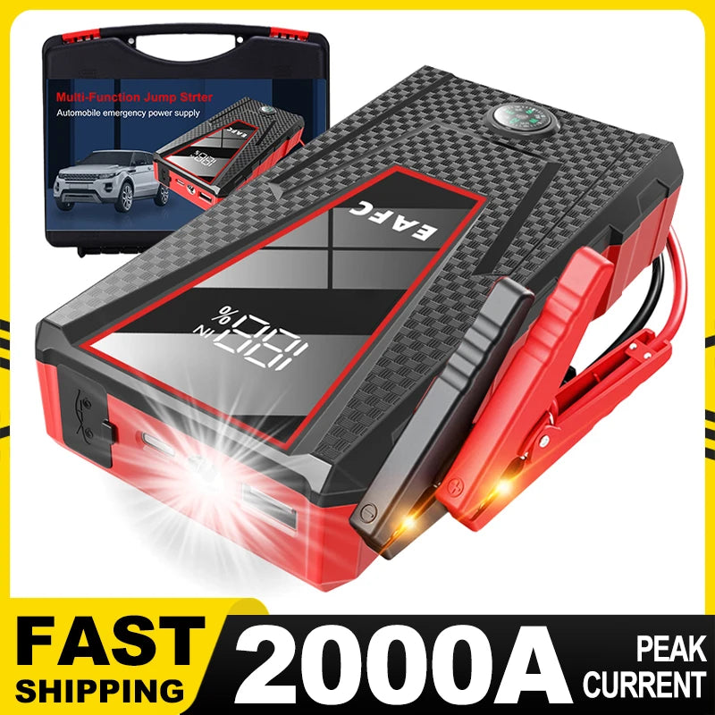 Power Bank 2000A/1200A Jump Starter Portable Battery Charger Car Booster 12V Auto Starting Device Emergency Car Battery Starter
