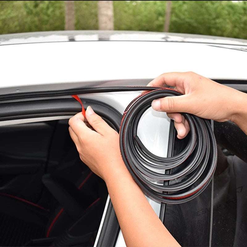 Car Edge Rubber Waterproof Seal Double-Layer 5-Hole Universal Self-Adhesive Auto Door Sound Insulation Noise Reduction Strip