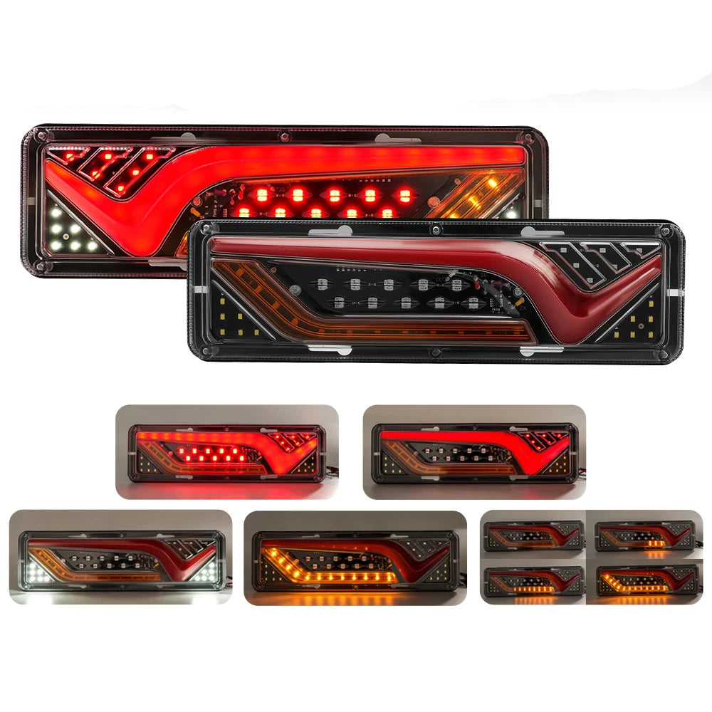 12/24V Universal Signal light LED running water turn Tail Light  Brake Reverse Lights Lorry Bus Trailer TruckTurn signal