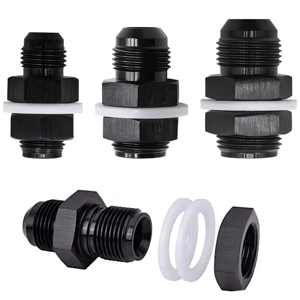 AN6 AN8 AN10 AN12 Fuel Cell Bulkhead  Fitting  Accessories Black Fuel Cell Bulkhead Fitting CAI-JT13
