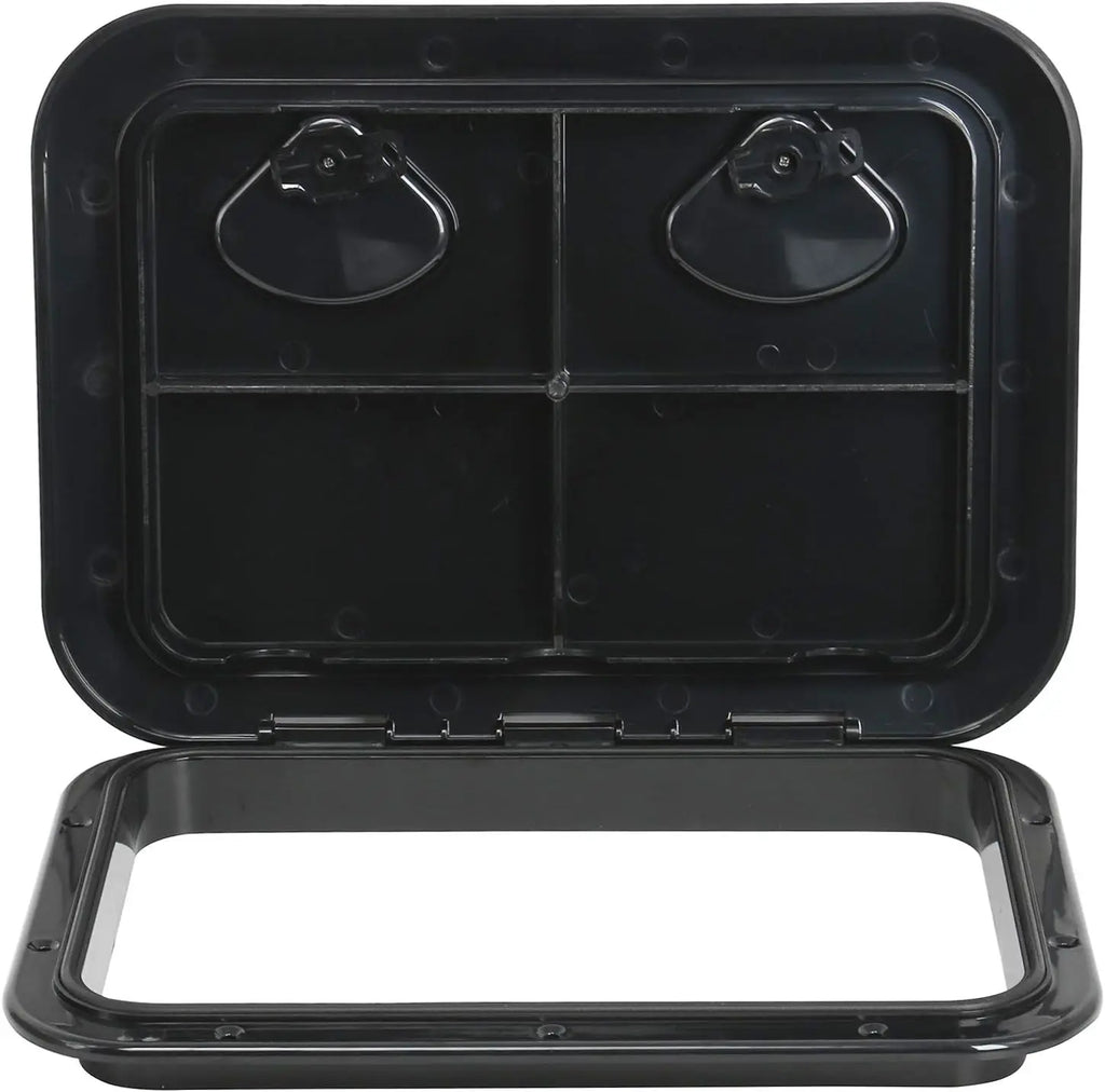 Deck Hatch Boat Deck Hatch Access Hatch and Lid Marine Hatch for Boat 12-3/8" X 17-1/4" - White - 315mmx440mm (Black)