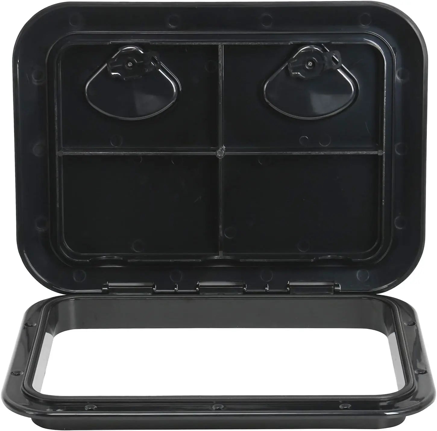 Deck Hatch Boat Deck Hatch Access Hatch and Lid Marine Hatch for Boat 12-3/8" X 17-1/4" - White - 315mmx440mm (Black)