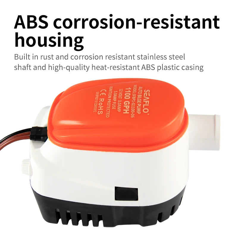 Marine Water Pump Small Bilge Pump 12V24V Yacht Drainage Fast Boat DC Submersible Pump Bilge Automatic Drainage Pump