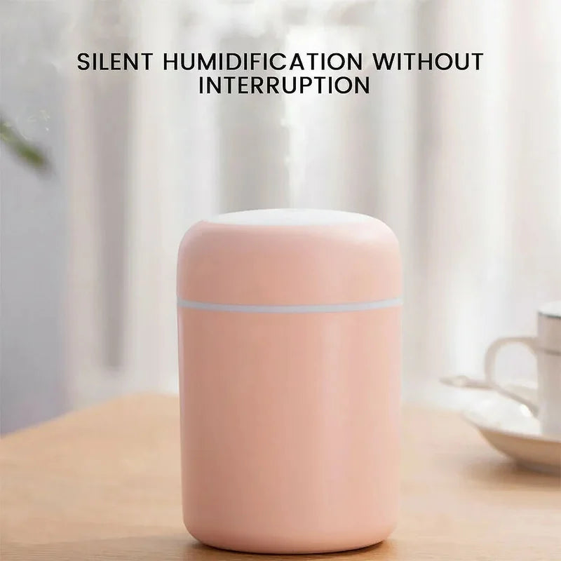 Multi-Function Car-Mounted Ultrasonic Humidifier with RGB Ambient Lighting and 300ml Aromatherapy Diffuser for Compact Spaces
