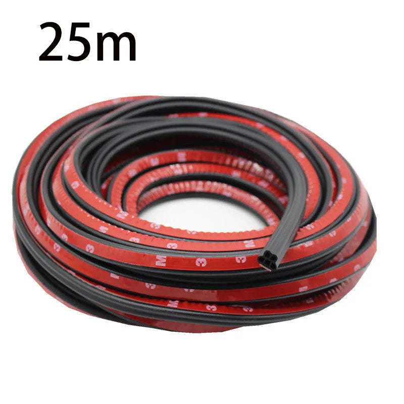 Car Edge Rubber Waterproof Seal Double-Layer 5-Hole Universal Self-Adhesive Auto Door Sound Insulation Noise Reduction Strip