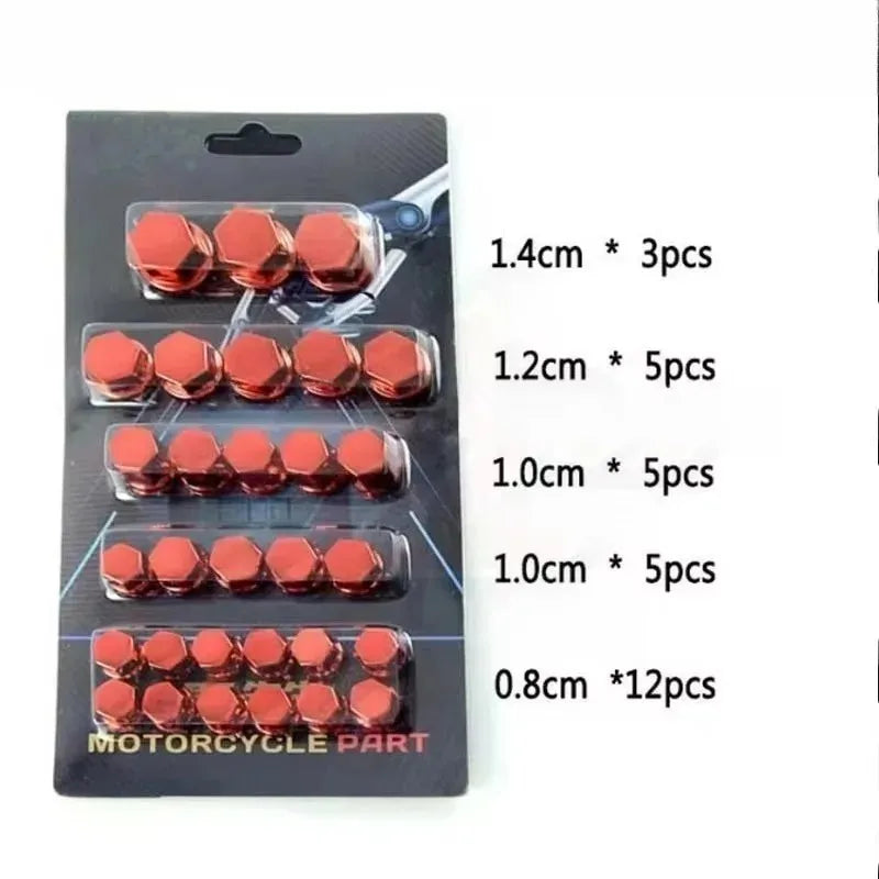 New 30Pc for Motorcycle Modification Accessories Motorcycle Screw Nut Bolt Cap Covers Decorative Styling P Head Screw Cap