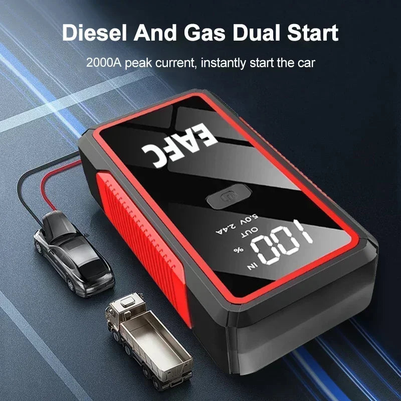 Power Bank 2000A/1200A Jump Starter Portable Battery Charger Car Booster 12V Auto Starting Device Emergency Car Battery Starter