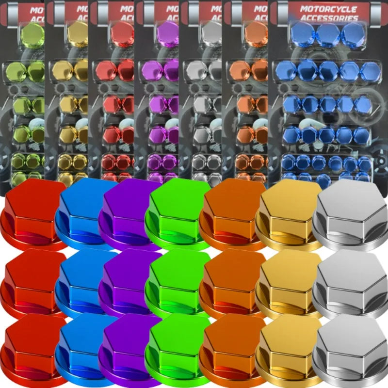 Motorcycle Engine Bolt Cover Hexagon Screw Cap Decoration Accessories for Scooter Engine Head Styling Upgrade Parts