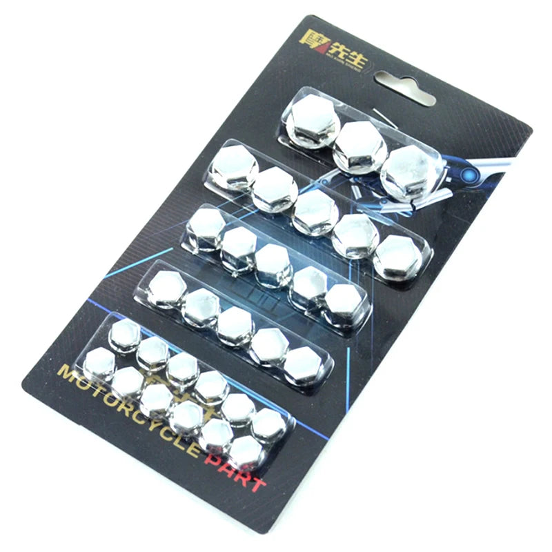 30pcs Motorcycle Modified Parts Head color chrome plated Screw Cover Decor Screw Cap Parts