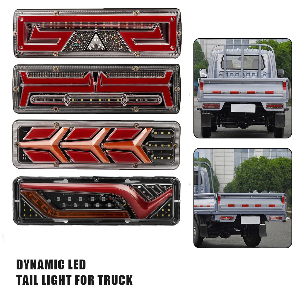 12/24V Universal Signal light LED running water turn Tail Light  Brake Reverse Lights Lorry Bus Trailer TruckTurn signal