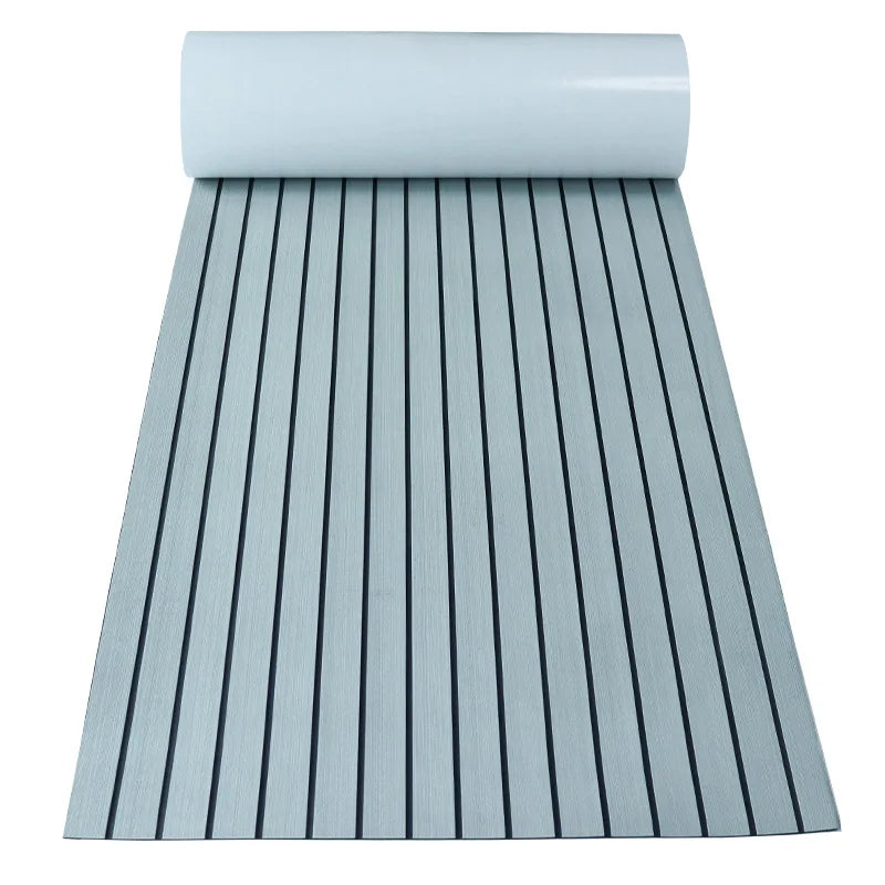 2400*450mm Eva Foam Faux Teak Boat Deck Mat Sheet Teak Yacht Marine Floor Waterproof Pontoon Brown Black Flooring MotorBoats