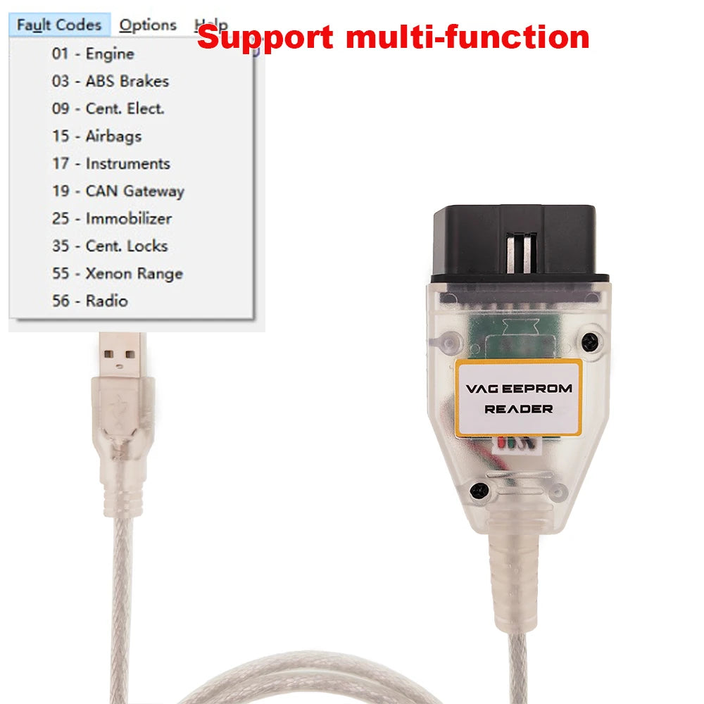 For VAG Eeprom Programmer Reader 1.20 Supports Clear Reset Airbag Crash Data Read Write Eeprom Immobilizer Mileage Correction