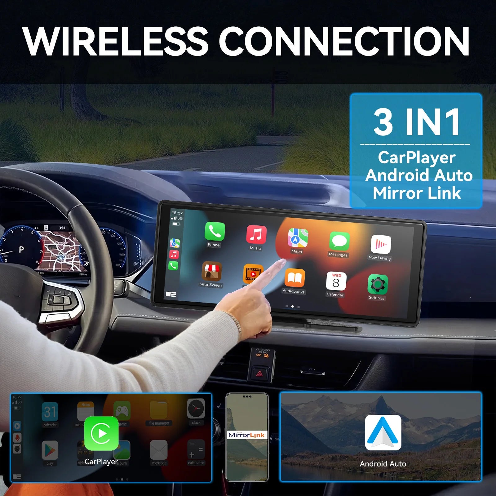 Carplay skjerm stor