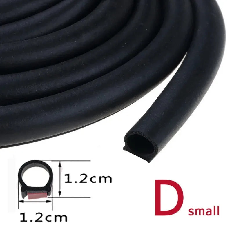 P Z D Shape Type 1/5 Meters Car Door Seal Strip EPDM Rubber Noise Insulation Anti-Dust Soundproof Car Seal Strong Adhensive