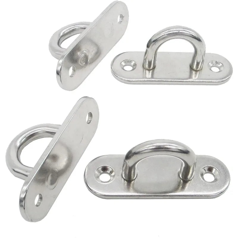 10pcs M6 M5 M8 Oval Eye Board Marine Deck Buckle Staple Boat Shade Sail Mounting Fastening Set-304 Marine Grade Stainless Steel