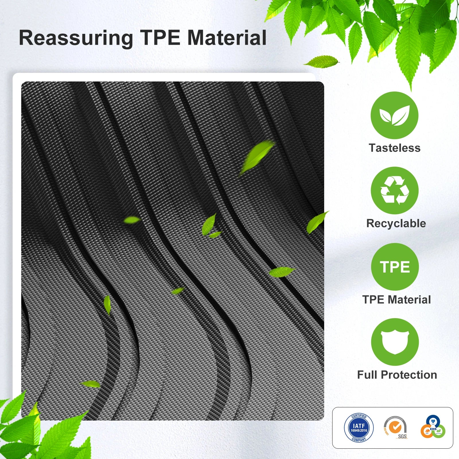 for Leapmotor T03 EV 2024 2025 2026 Car Floor Mats Trunk Pad TPE 3D Foot Mat Odorless Tray Anto Accessories Black