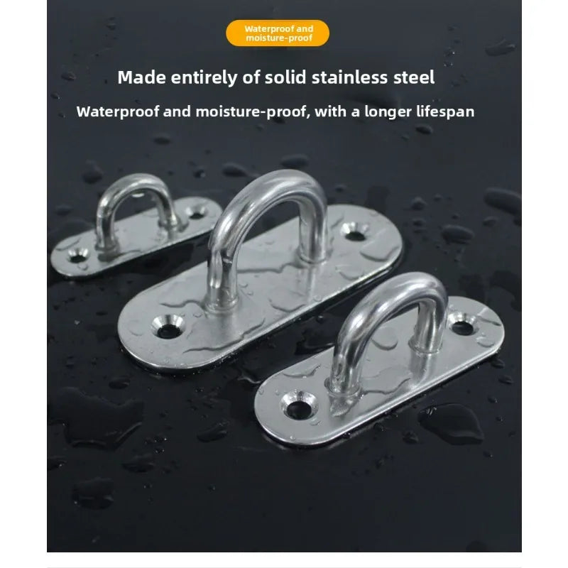 10pcs M6 M5 M8 Oval Eye Board Marine Deck Buckle Staple Boat Shade Sail Mounting Fastening Set-304 Marine Grade Stainless Steel