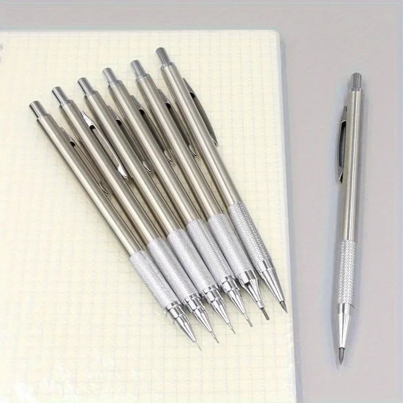 All Metal Mechanical Pencils 0.3, 0.5, 0.7, 0.9, 1.3 2.0Mm Lead Refills  Art, Writing, Sketching Retractable Design