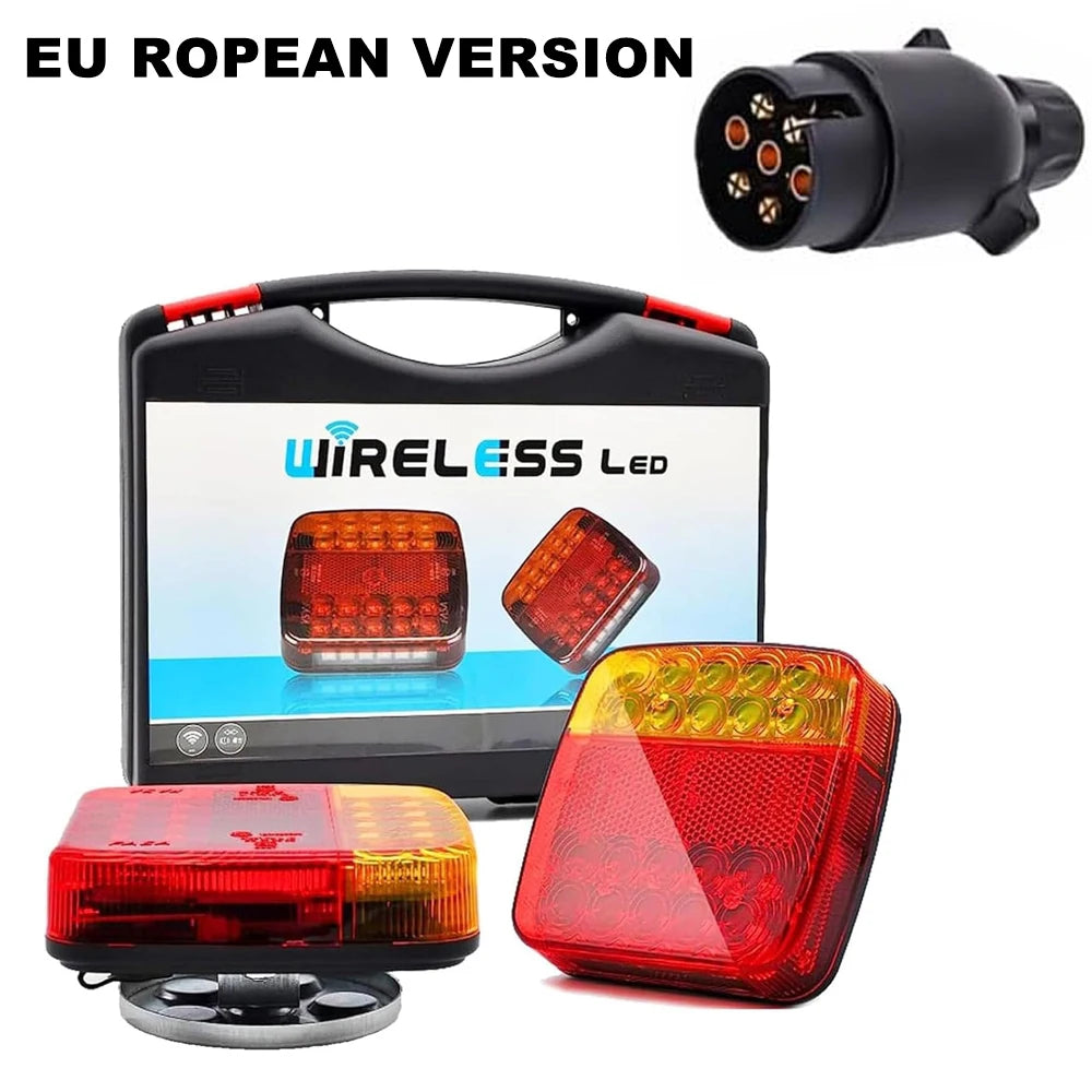 Magnetic Wireless LED Trailer Rear Taillight Signal Warning Brake Lamp Truck Tail Light For Caravan RV Camper Lorry Truck