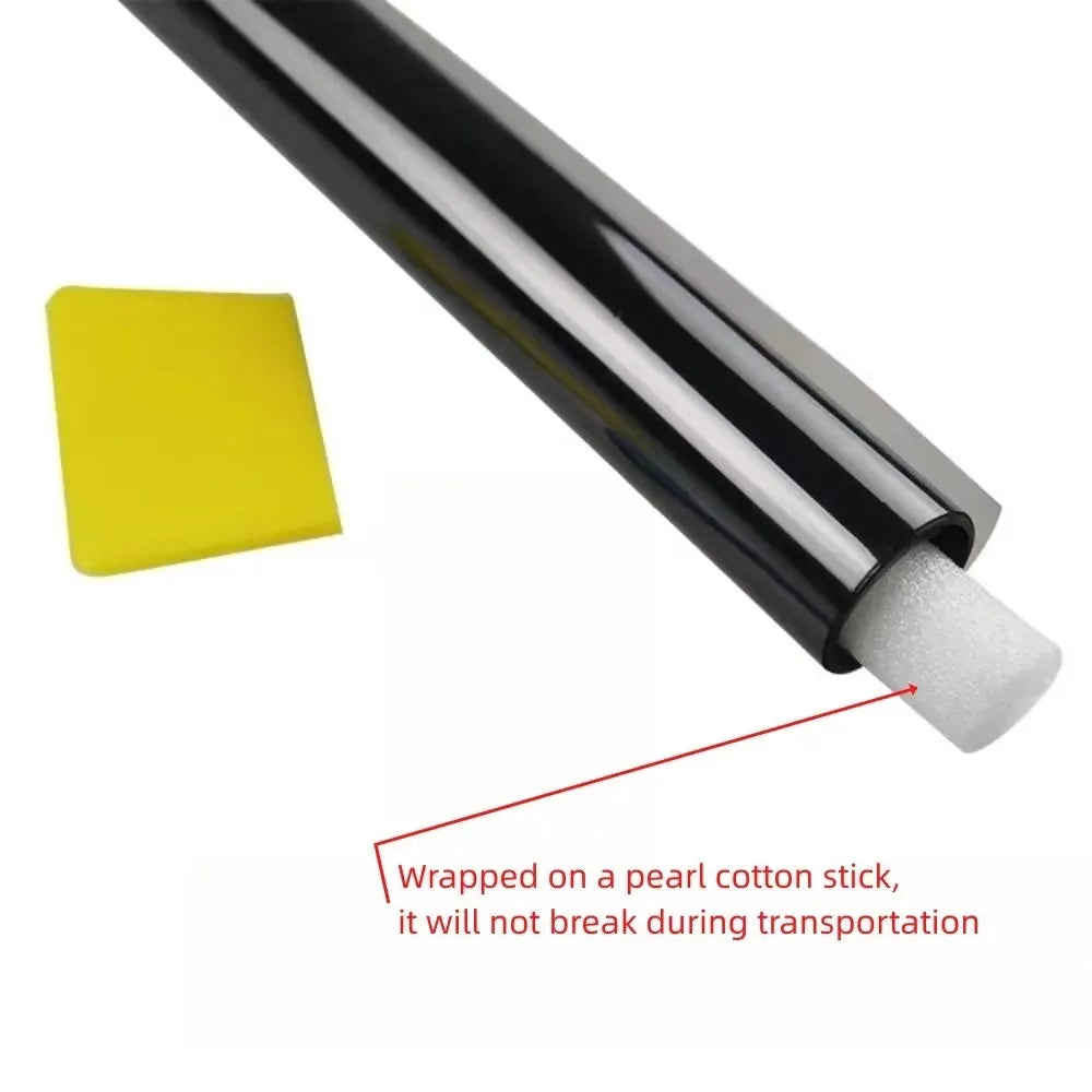 KKJOY 3M x 50cm VLT Black Car & Home Window Tint Film - UV & Solar Protector, Pearl Cotton Stick