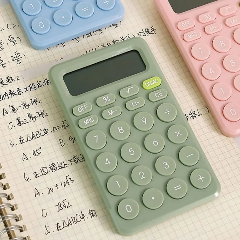 Student Calculator Simple Design 12 Digits Basic Calculator High Sensitivity Button Portable Calculator Student Stationery