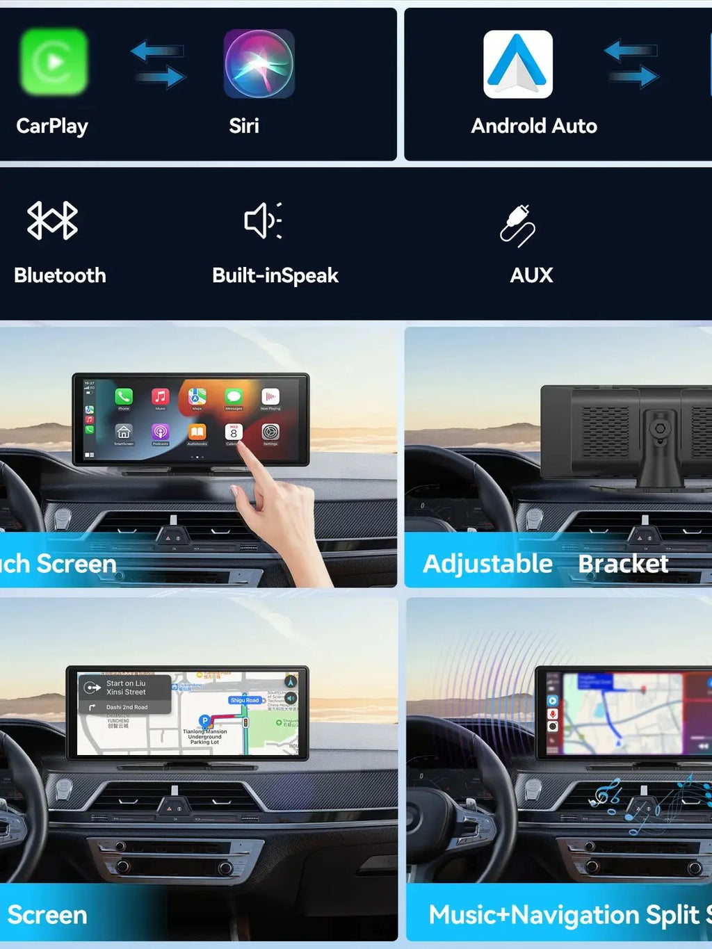 Carplay skjerm stor