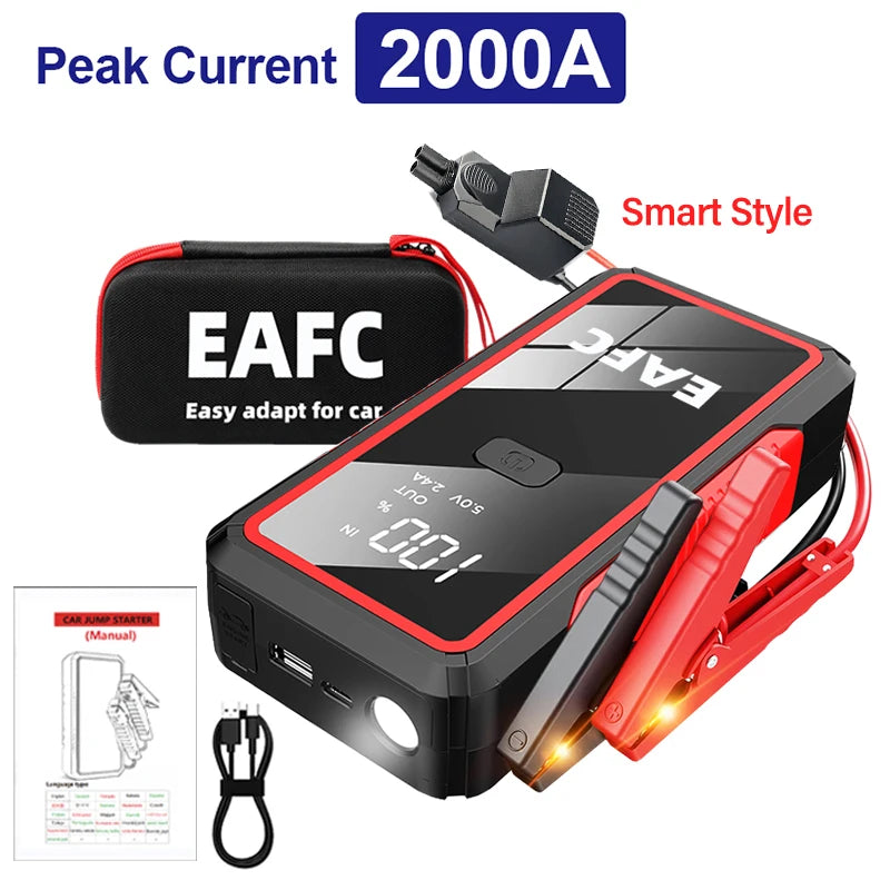 Power Bank 2000A/1200A Jump Starter Portable Battery Charger Car Booster 12V Auto Starting Device Emergency Car Battery Starter