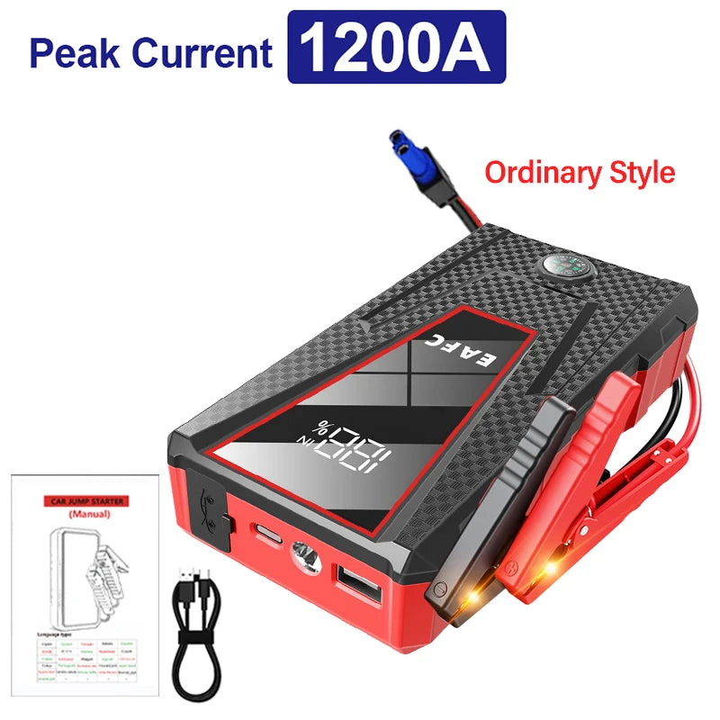 Power Bank 2000A/1200A Jump Starter Portable Battery Charger Car Booster 12V Auto Starting Device Emergency Car Battery Starter