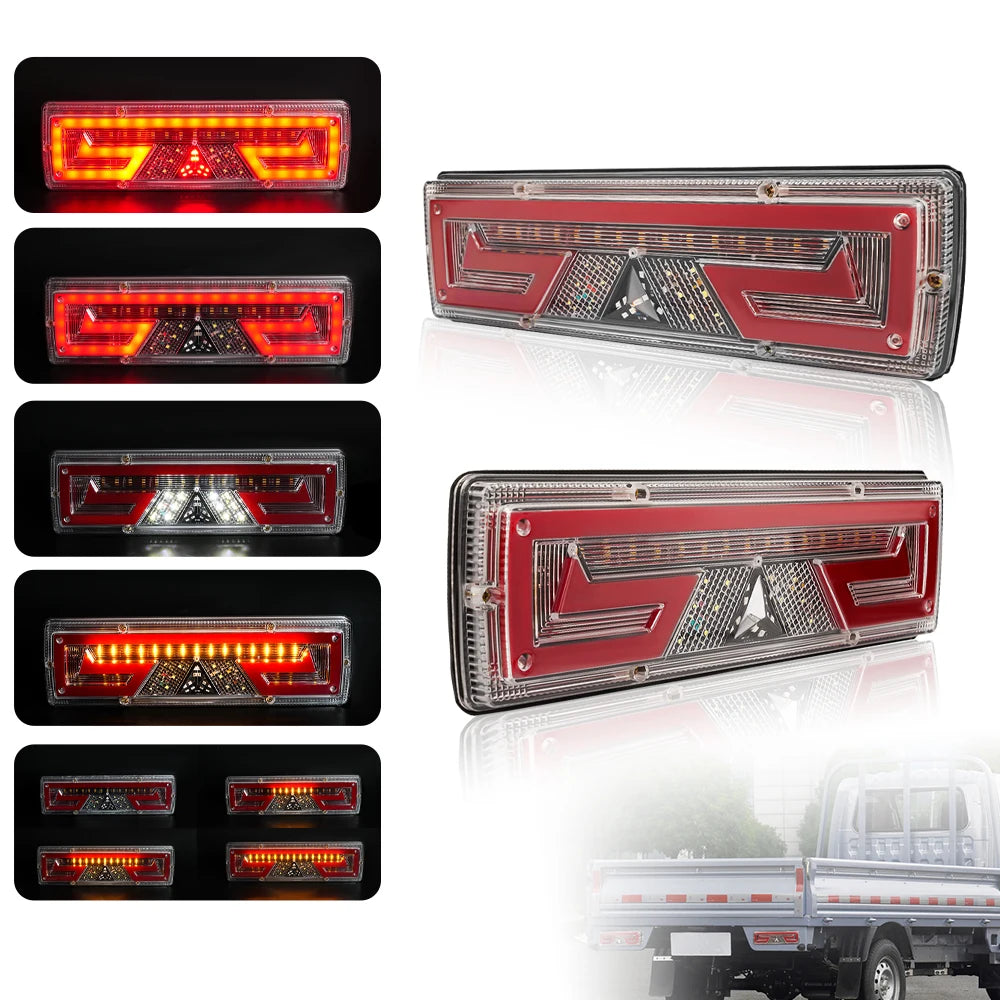 12/24V Universal Signal light LED running water turn Tail Light  Brake Reverse Lights Lorry Bus Trailer TruckTurn signal