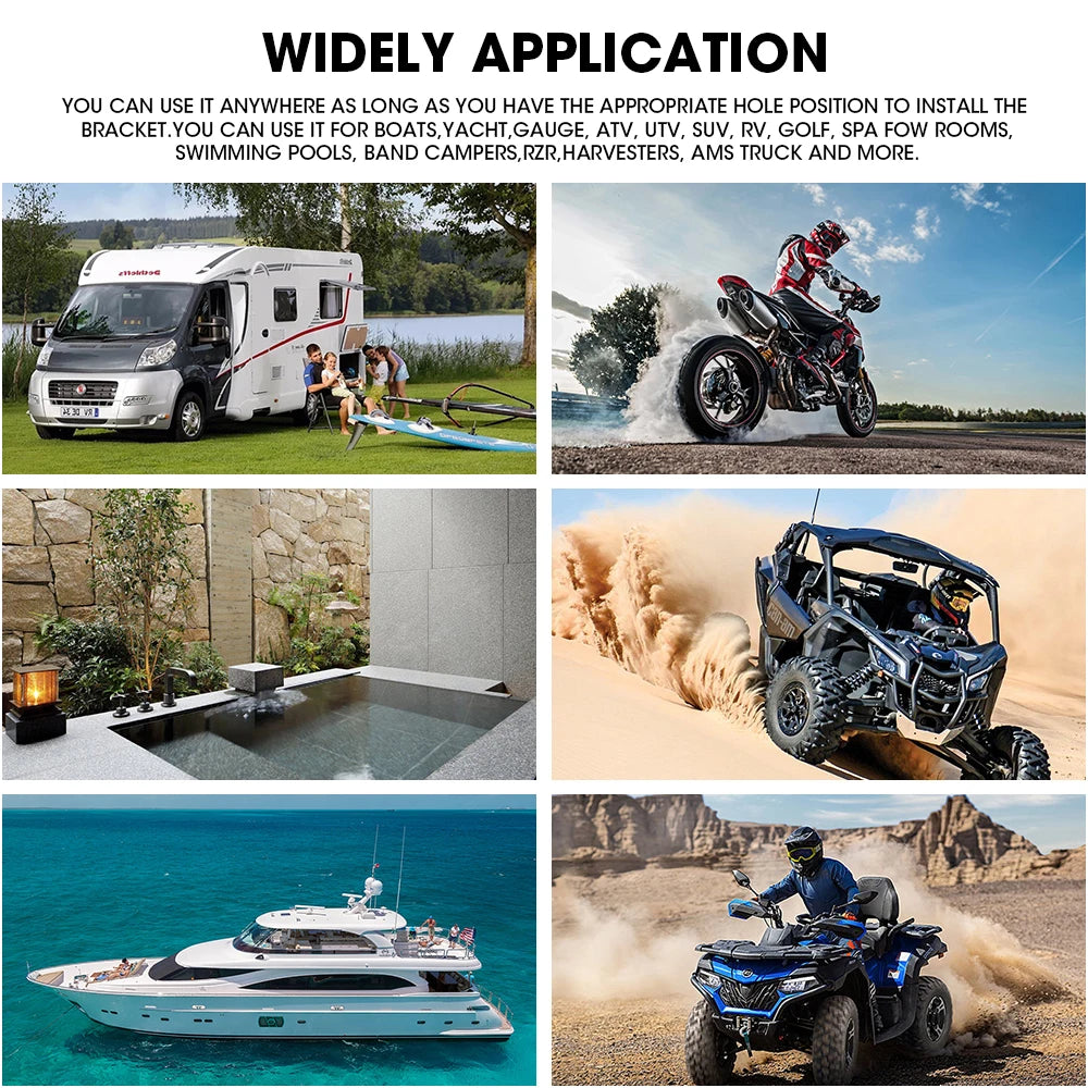 AKAMATE Boat Radio MP5 Marine Stereo Source Media Player AM FM RDS Receiver MP3 MP4 Video Play Bluetooth AUX for ATV UTV SPA RZR