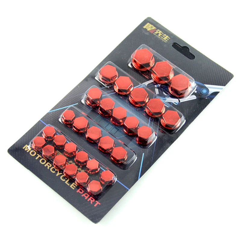 30pcs Motorcycle Modified Parts Head color chrome plated Screw Cover Decor Screw Cap Parts