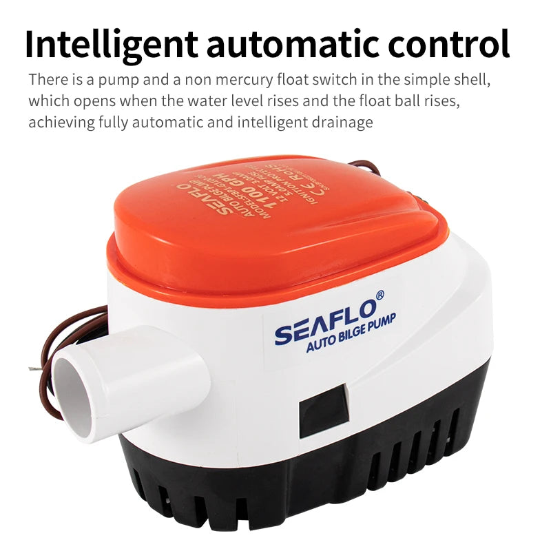 Marine Water Pump Small Bilge Pump 12V24V Yacht Drainage Fast Boat DC Submersible Pump Bilge Automatic Drainage Pump