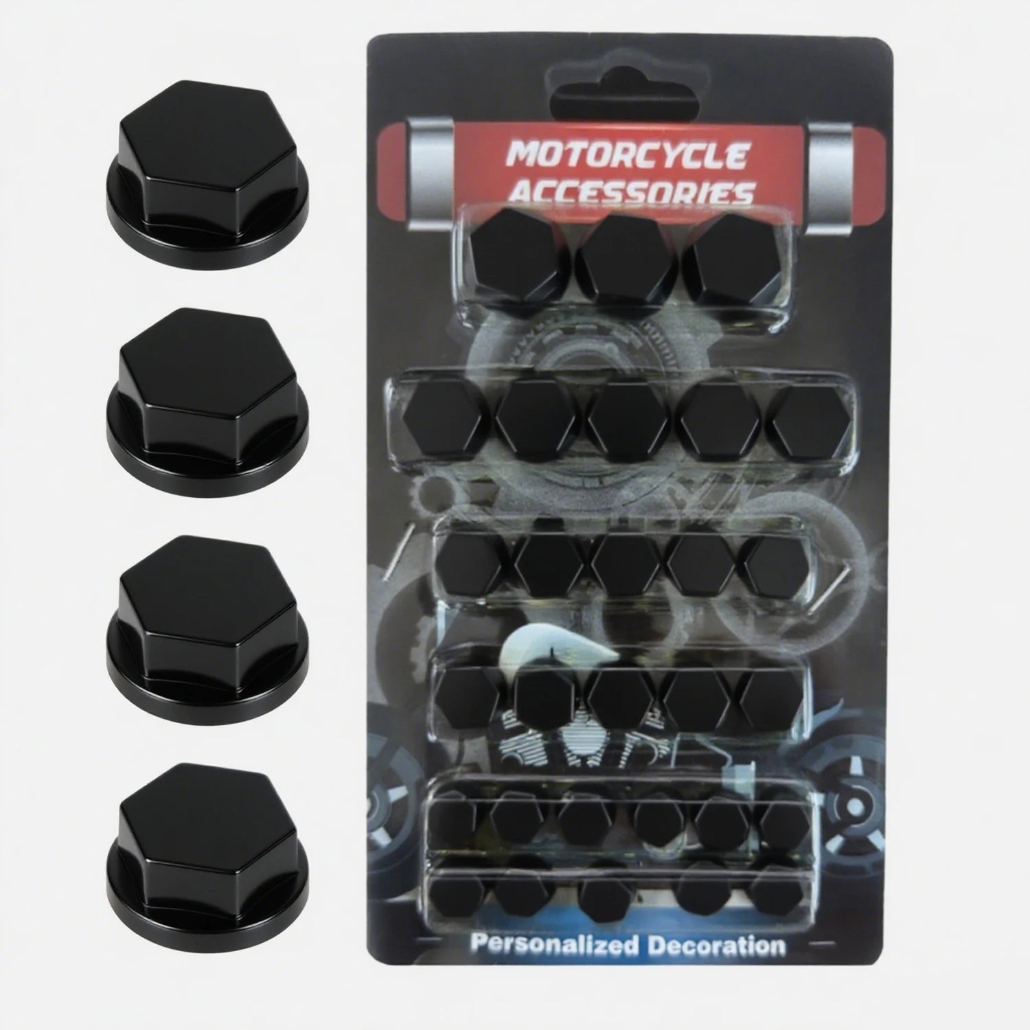 30pcs Motorcycle Engine Screw Cap Bolt Topper Cover Trim Set Universal for Honda Suzuki Kawasaki Moto Replaceable Accessories