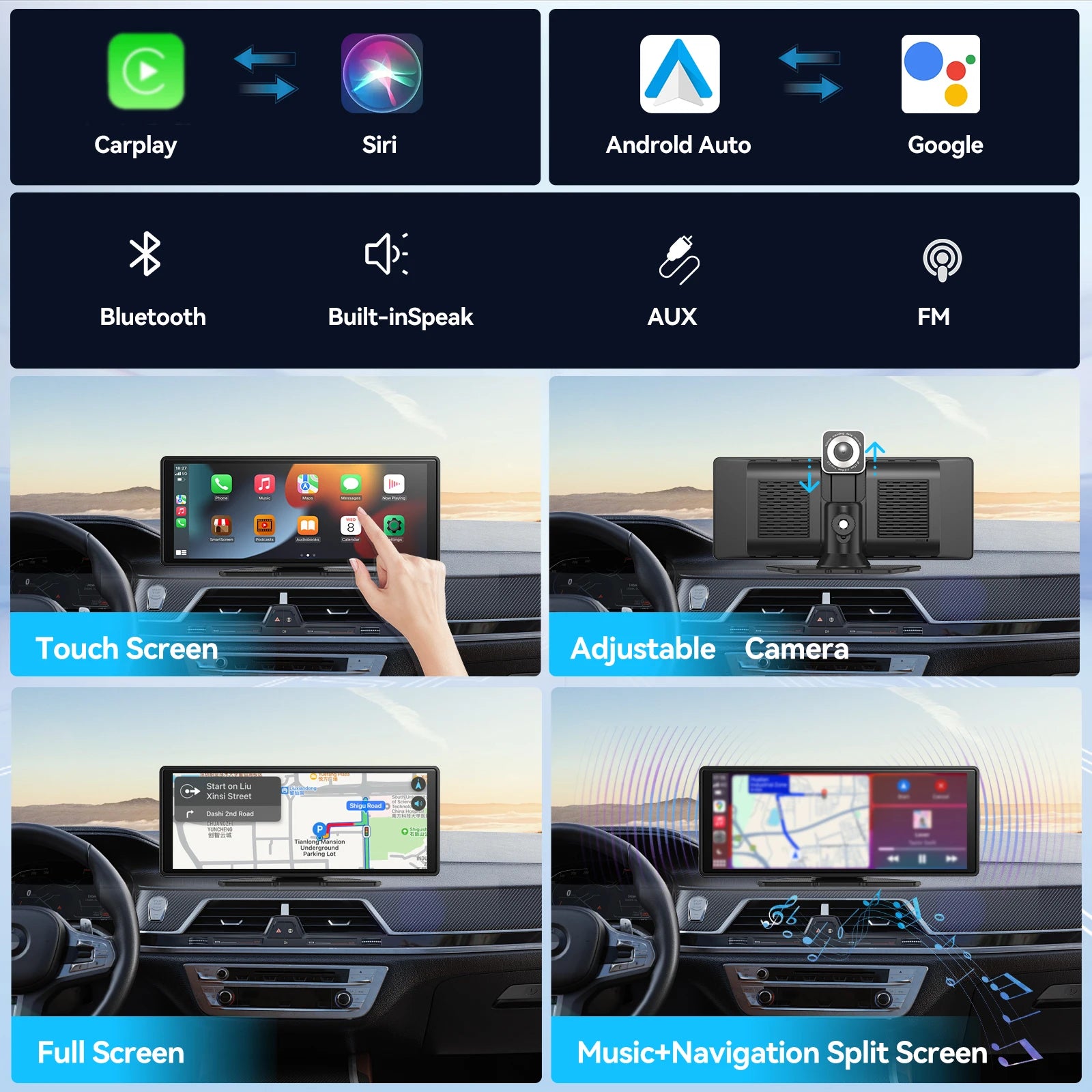 Carplay skjerm stor