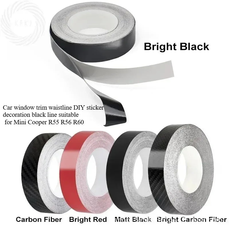 2cm*10m Stickers Bright Black Auto Window Edge Protector Trim Car Body Door Anti-scratch Protection Strip Styling Decorative