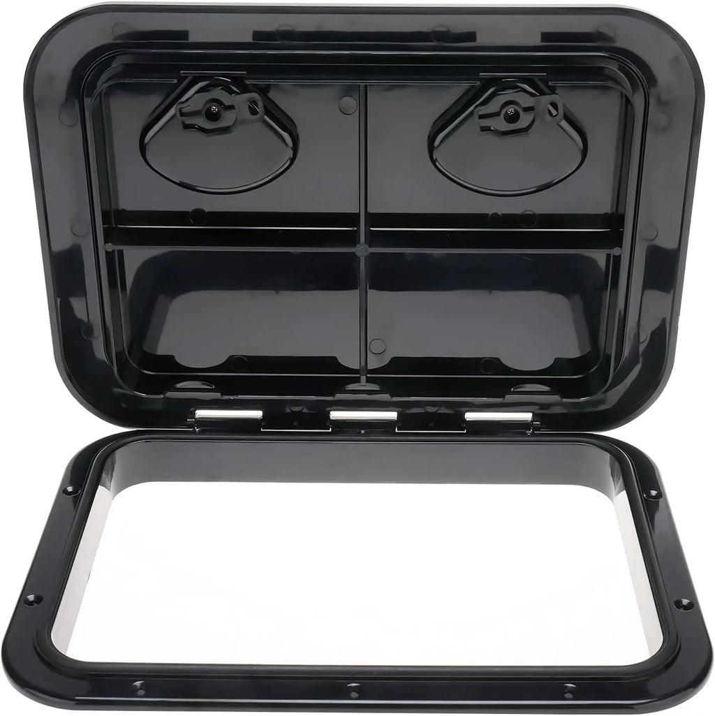 Deck Hatch Boat Deck Hatch Access Hatch and Lid Marine Hatch for Boat 12-3/8" X 17-1/4" - White - 315mmx440mm (Black)
