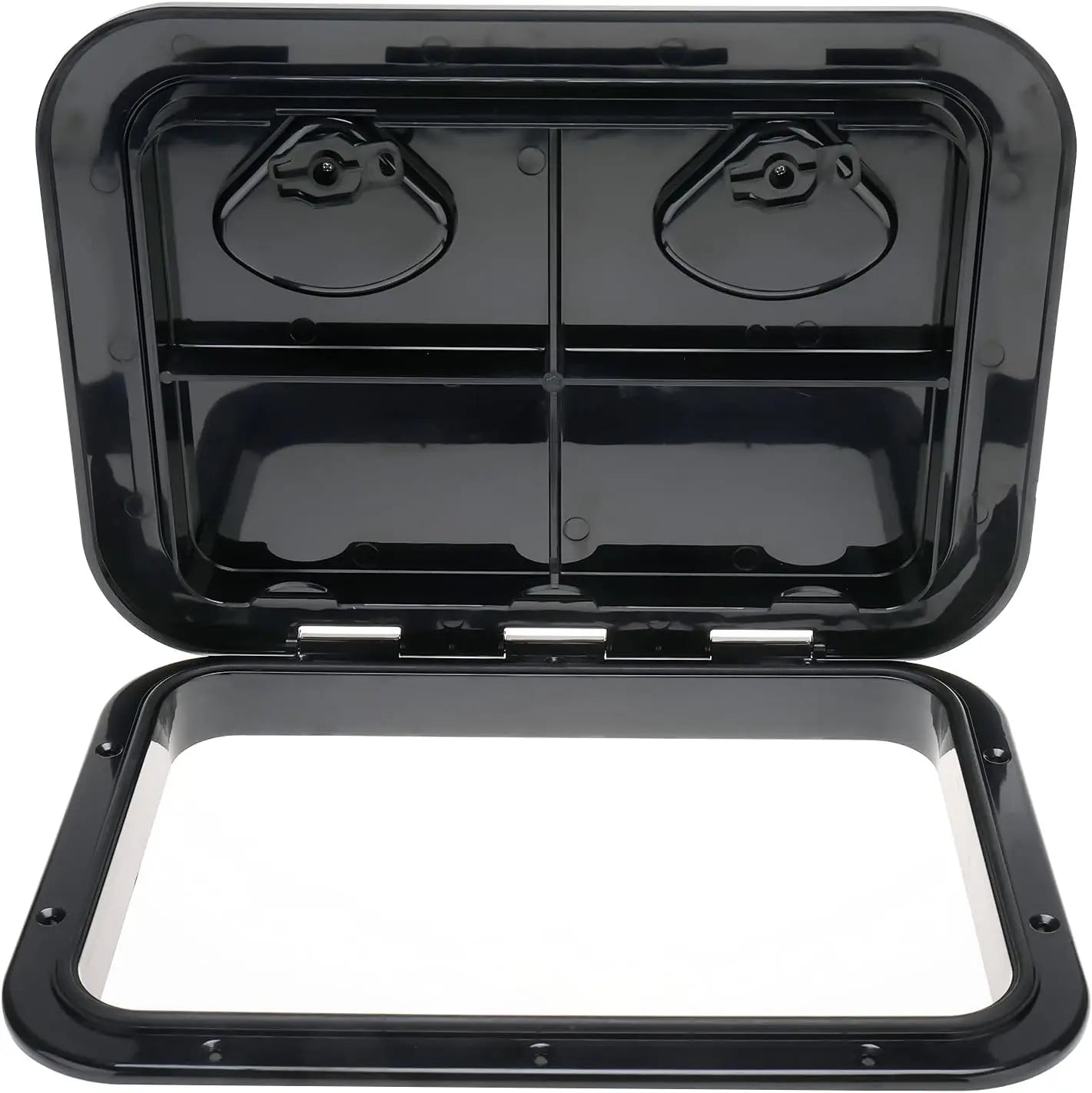 Deck Hatch Boat Deck Hatch Access Hatch and Lid Marine Hatch for Boat 12-3/8" X 17-1/4" - White - 315mmx440mm (Black)