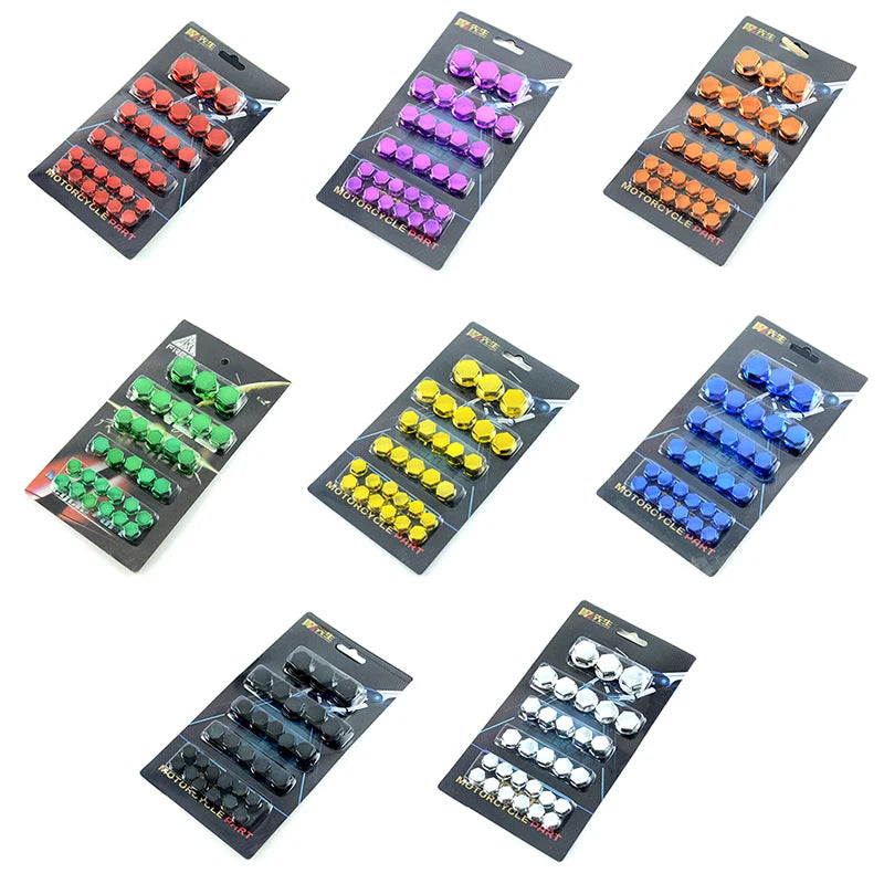 30pcs Motorcycle Modified Parts Head color chrome plated Screw Cover Decor Screw Cap Parts