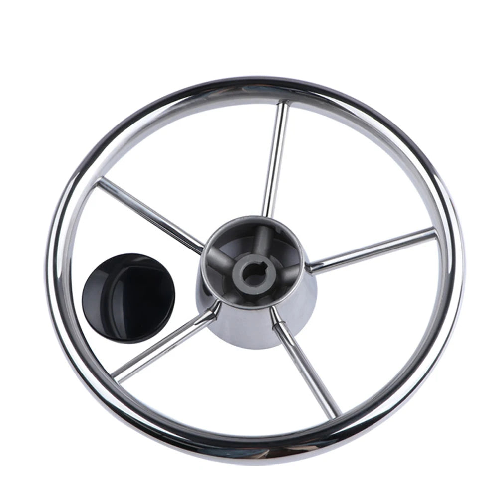 Boat Accessories  Steering Wheel With knob Stainless Steel 5 Spoke 25 Degree 11'' For Marine Yacht