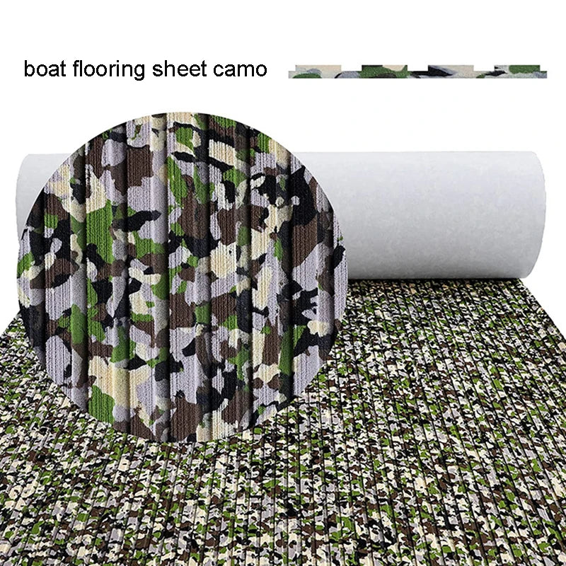 240*45cm Camo Boat Flooring EVA Foam Decking Faux Teak Marine Carpet Self-Adhesive Deck Mat Rolls Sheet MotorBoats Yacht Black