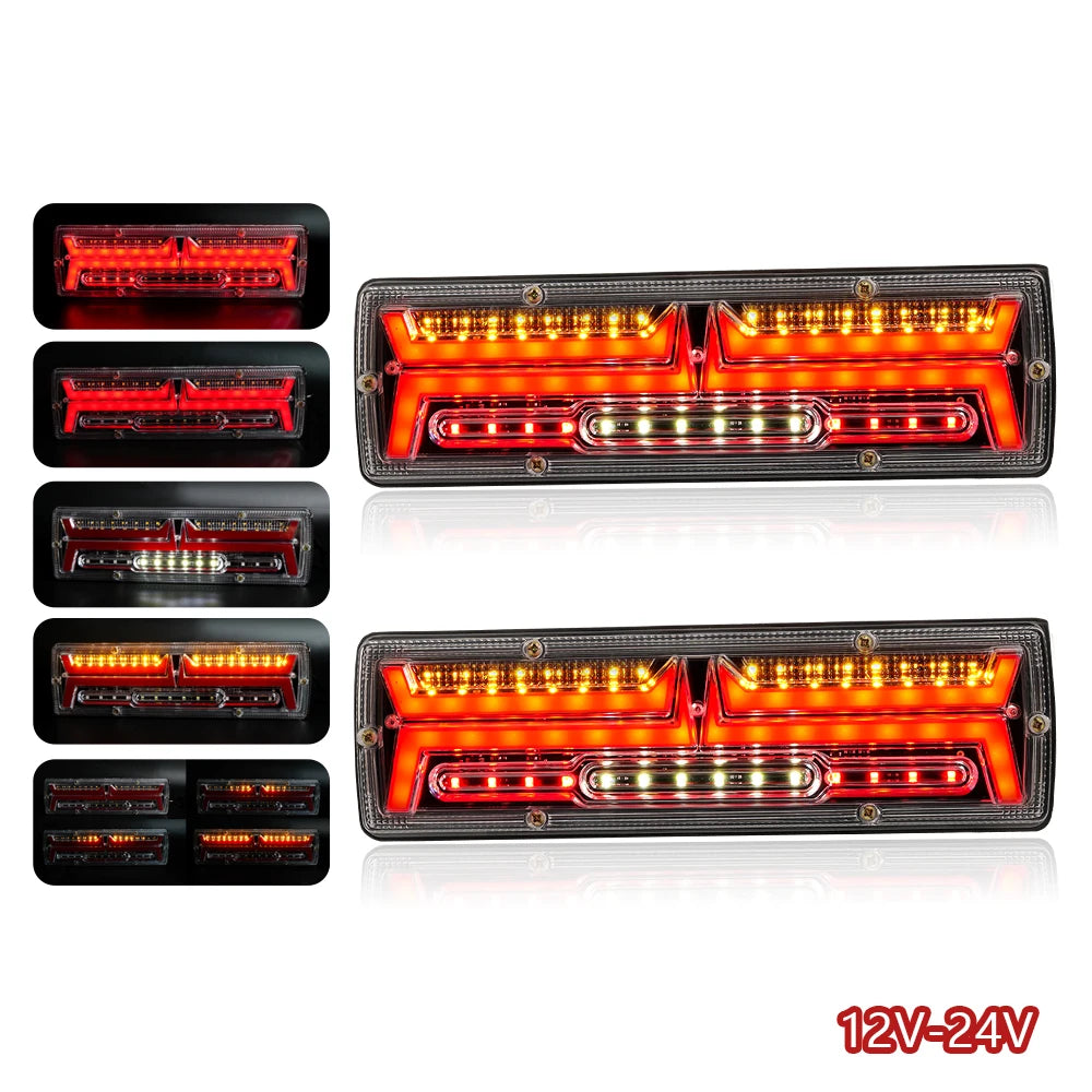 12/24V Universal Signal light LED running water turn Tail Light  Brake Reverse Lights Lorry Bus Trailer TruckTurn signal