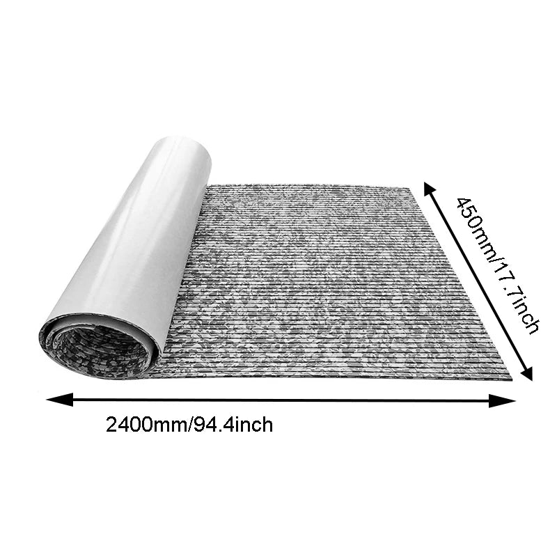 240*45cm Camo Boat Flooring EVA Foam Decking Faux Teak Marine Carpet Self-Adhesive Deck Mat Rolls Sheet MotorBoats Yacht Black